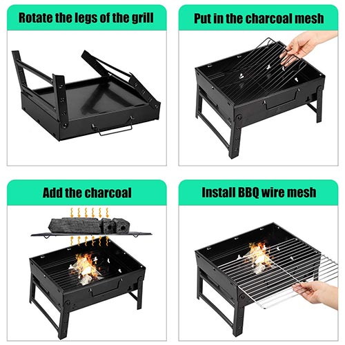 Barbecue Portatile a Carbone montaggio ...