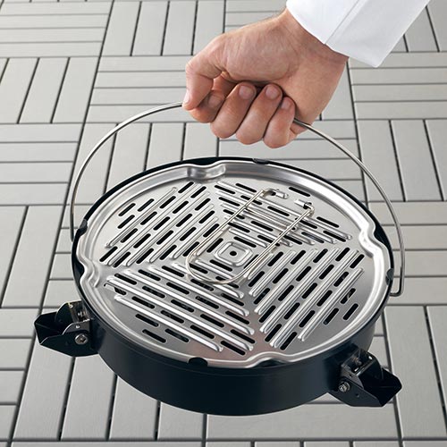 Barbecue a carbonella portatile nero maniglia per il trasporto ...