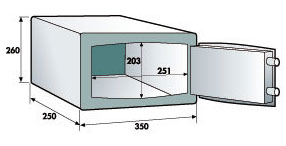 Dimensioni della Casseforte Hotel Stark E2600E.