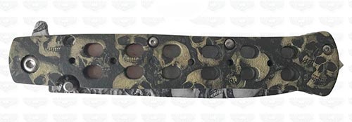 Coltello Grey Skulls in acciaio inox serigrafato chiusura ...