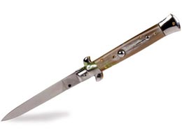 Coltello Stiletto Manico Corno Biondo