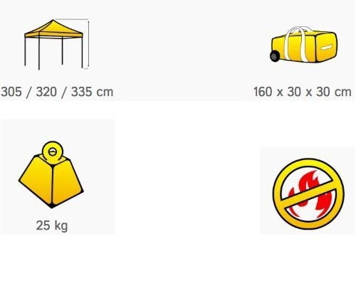 Gazebo Deluxe Hi-Viz Arancio caratteristiche ...