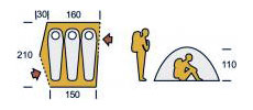 Tenda Campeggio Monster misure: