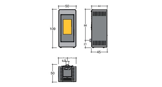 dimensioni delle Stufe a Pellet Filo ...