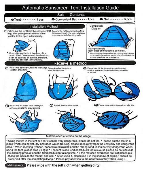 Tenda da Spiaggia istruzioni ...
