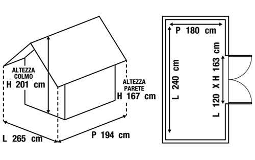 Casetta in legno grezzo misure ...
