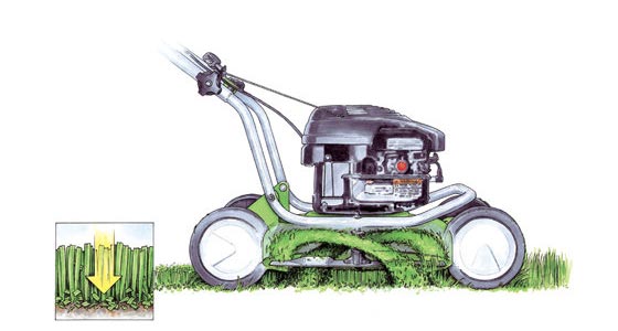 sistema di orientamento del flusso di aria del tosaerba solo mulching ..