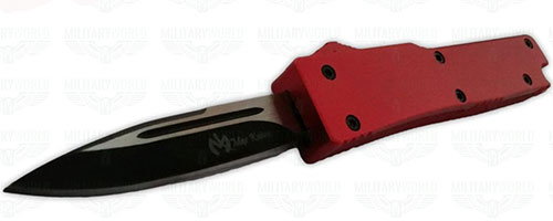 COLTELLO AUTOMATICO A SCATTO FRONTALE LAMA BICOLORE lama taglio ...