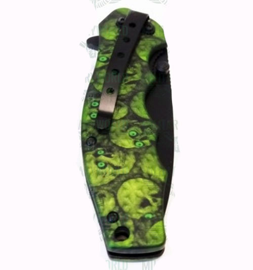 Coltelli automatici GREEN SKULL chiusura totale ...