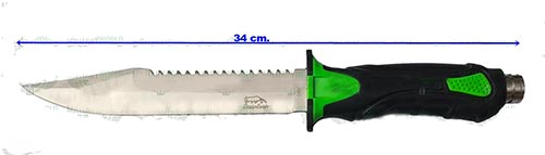 Coltello da Sub Cougar Black Green lunghezza ...