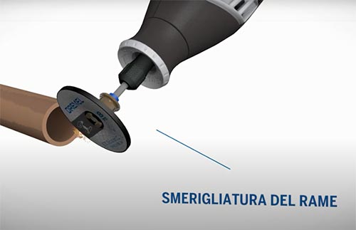 Dremel 4000 smerigliatura rame ...
