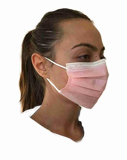 MASCHERINA 3 STRATI CHIRURGICA Classe A CE -FDA ROSA funzionamento ...