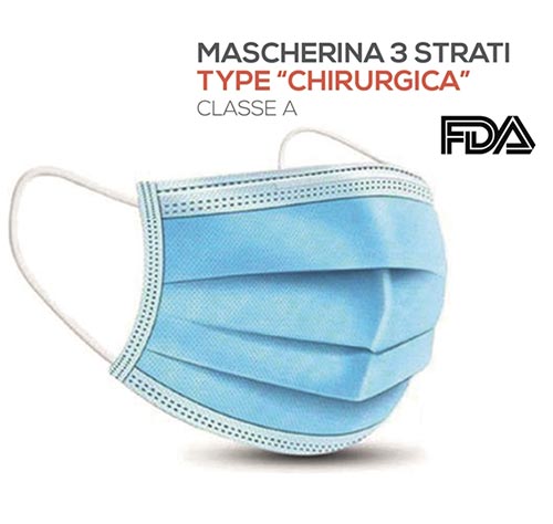 MASCHERINA 3 STRATI CHIRURGICA Classe A CE -FDA funzionamento viso ...