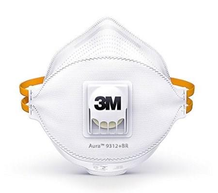 Mascherina Aura 3M 9312 + per polveri Classe FFP1 NR D lacci chiusura nuca ...