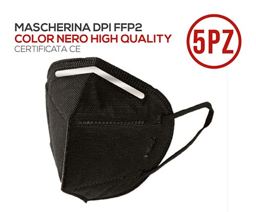 Mascherina DPI FFP2 colore nero funzionamento ...