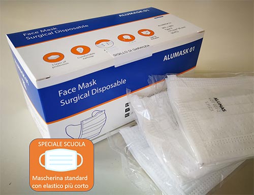 Mascherine chirurigiche ALUMASK -SCUOLA- Elastici+corti funzionamento ...