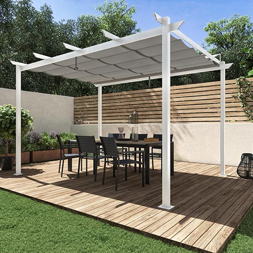Pergola alluminio Omega grigio protezione ...