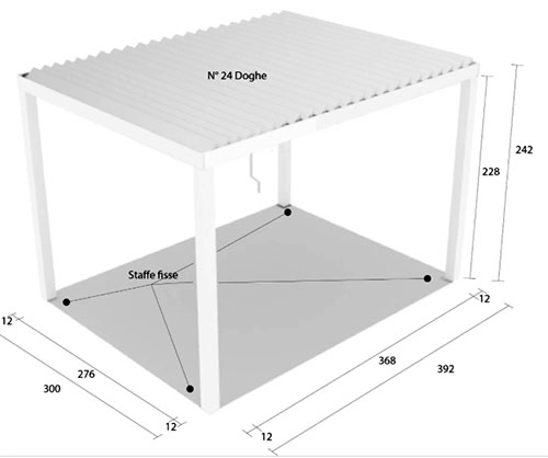 Pergola alluminio Spell bianco dimensioni struttura ...