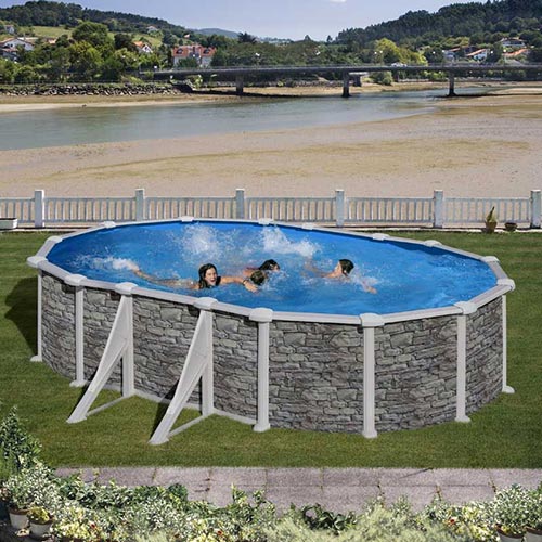 Piscina ovale simil-pietra caratteristiche ...