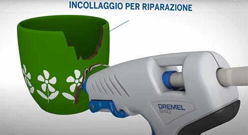Pistola incollatrice DREMEL punta riparazione ...