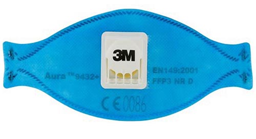 Respiratore Aura 3M 9432 + pieghevole FFP3 NR D con valvola estensione ...