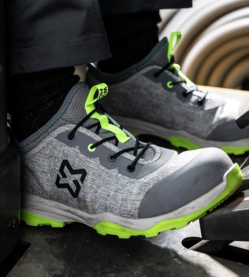 SCARPA ANTINFORTUNISTICA RICICLATA ECOFRESH S1P GRIGIA funzionamento battuta ...