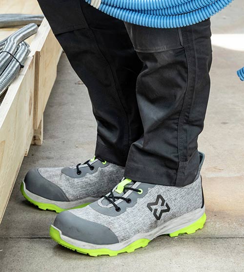 Scarpa antinfortunistica riciclata EcoFresh S1P grigia funzionamento battuta piede ...