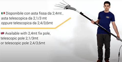Scuotitori per Olive a Batteria ITHIUM PLUS 770Wh funzionamento asta lunghezza rebbi attacco rami ...