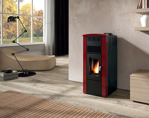 Stufa a pellet Palazzetti ECOFIRE ROSSELLA 12 Kw regolazioni forno cottura ...