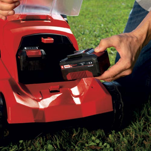 Tagliaerba a batteria GE-CM 36/37 Li-Solo inserimento batteria funzionamento ...