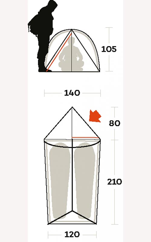 Tenda da Campeggio MANASLU 2 dimensioni tecniche ...